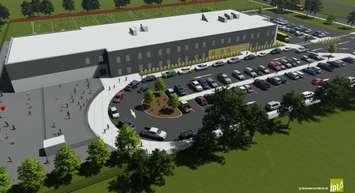 Artist rendering of the new Eastview Horizon Public School courtesy of the Greater Essex County District School Board and JP Thomas Architects Ltd.)
