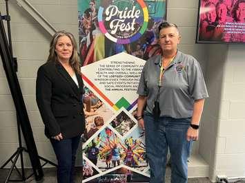 MPP Windsor-Essex Lisa Gretzky (left) and Wendi Nicholson, President of Windsor-Essex Pride Fest (right) Provided by Windsor Pride Fest. 