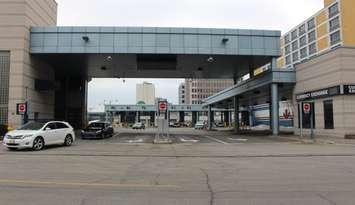 Traffic enters Canada at the Windsor-Detroit Tunnel Plaza.  (Photo by Adelle Loiselle)