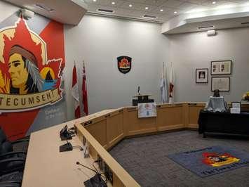 Tecumseh council chambers, July 2, 2022. Photo by Mark Brown/WindsorNewsToday.ca.