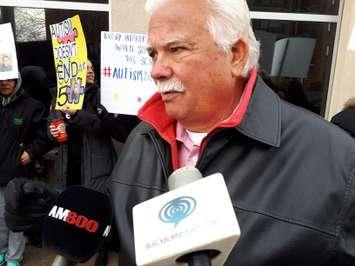 Windsor-Tecumseh MPP Percy Hatfield at an autism rally in Windsor, February 14, 2019. Photo by Mark Brown/Blackburn News.