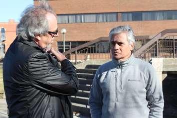 Ontario Municipal Affairs Minister Bill Mauro with Mayor Randy Hope on tour in Chatham. February 26, 2018. (Photo by Sarah Cowan Blackburn News Chatham-Kent). 