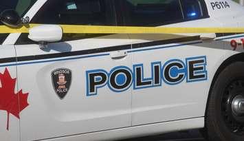Windsor police cruiser and tape, August 30, 2019. Photo by Mark Brown/Blackburn News.
