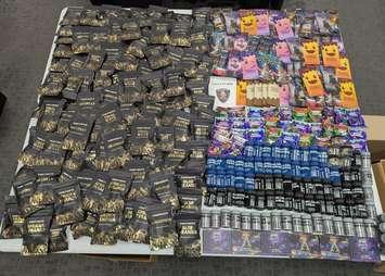 Windsor police display over $23,000 in illicit magic mushroom products on January 13, 2025. Photo provided by Windsor police.