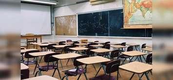 An empty classroom. February 22, 2017. (Photo by Wokandapix from Pixabay)