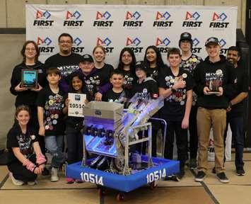 Mixed Métal robotics team at FIRST Robotics Competition, University of Waterloo District event. March 23, 2025. (Photo courtesy of Mastermind Youth Foundation via Facebook)