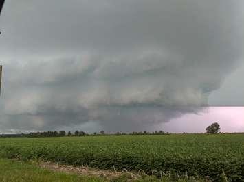 Storm clouds move into Amherstburg, September 13, 2019. (Photo courtesy of Kyle Woods via Twitter)