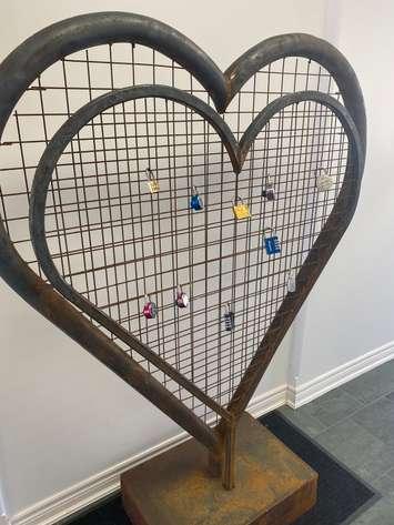 Love lock sculpture at The Co. January 6, 2021. (Photo courtesy of Doug Robbins).