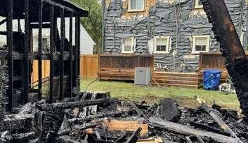 Fire damage at a property on Seminole Street in Windsor is seen on June 19, 2025. Photo courtesy Windsor Fire and Rescue/X.