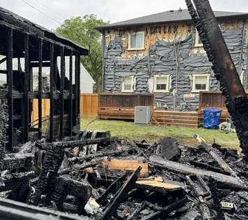 Fire damage at a property on Seminole Street in Windsor is seen on June 19, 2025. Photo courtesy Windsor Fire and Rescue/X.