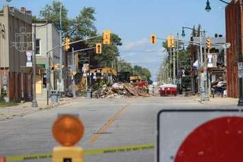 Crews work to remove debris from the site of an explosion in Wheatley on Wednesday, September 8, 2021. (Photo by Millar Hill) 