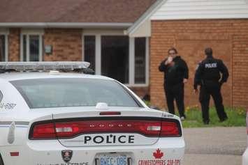 Windsor police on scene at the Ivy Rose motel on Howard Avenue, May 9, 2019. Photo by Mark Brown/Blackburn News.