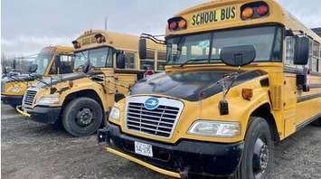 (Photo of school buses courtesy of Unifor)