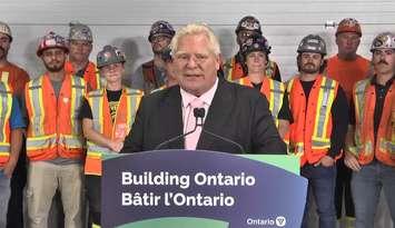 Ontario Premier Doug Ford announces a $9-million investment in Windsor-Essex skilled trades in Windsor, September 16, 2024. Screenshot courtesy Premier of Ontario/YouTube.