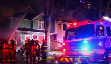 (Photo courtesy of OnLocation TV on X of a fire on Cameron Boulevard on January 29, 2025)