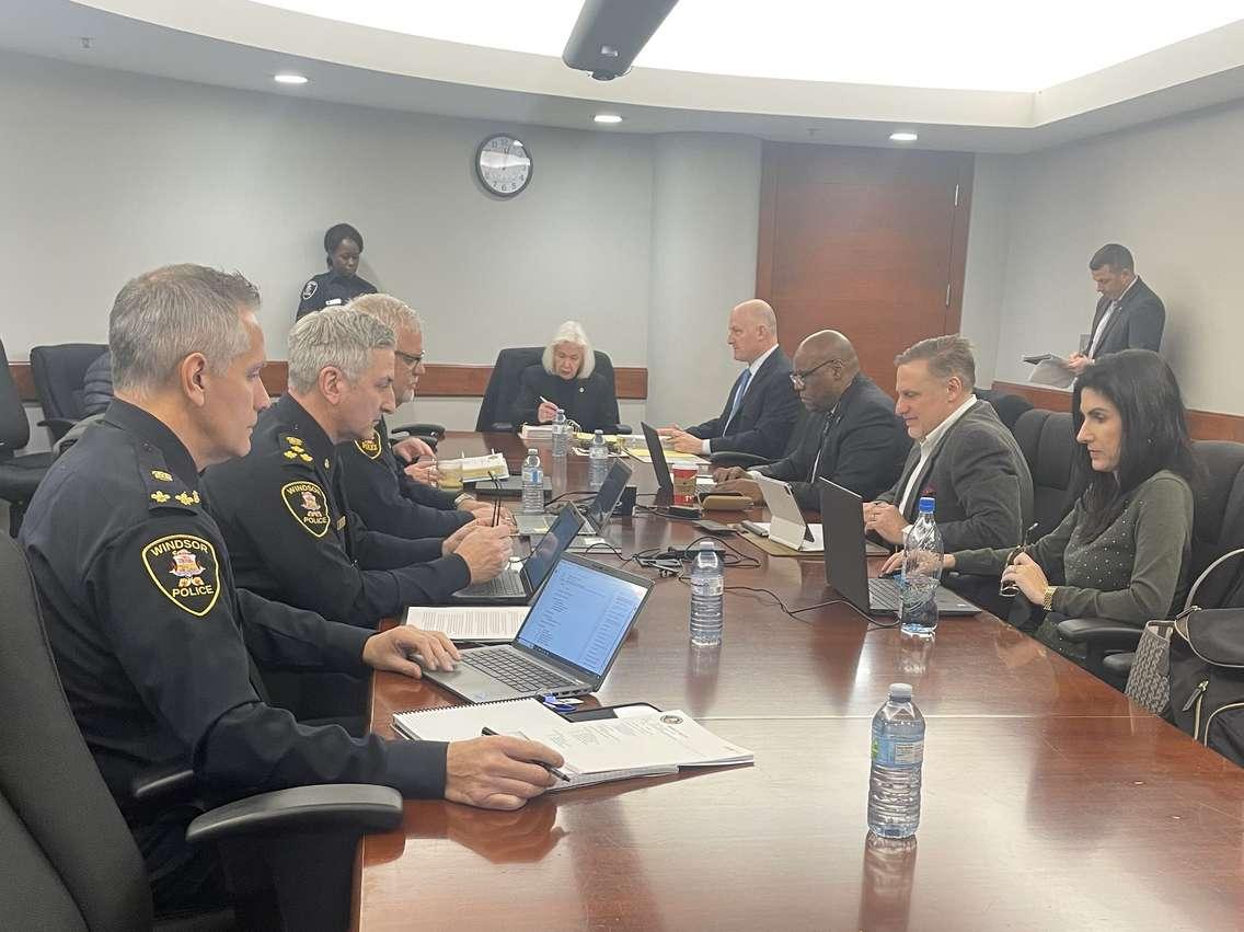 Windsor Police Service Board Chair Jo-Anne Gignac presides over her first meeting on January 16, 2025. Photo by Maureen Revait/WindsorNewsToday.ca.