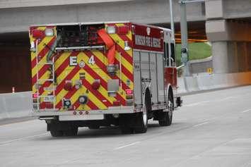 Emergency crews familiarize themselves with the Herb Gray Parkway before it opens to the public, June 25, 2015. (Photo by Jason Viau)