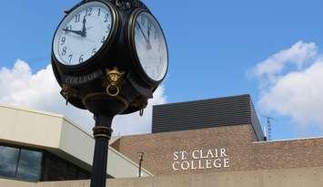 St. Clair College with decorative clock, Windsor main campus. Photo by Mark Brown/Blackburn News.