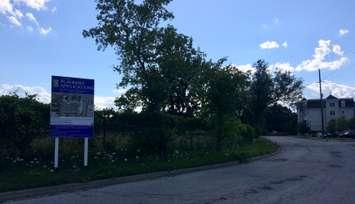 Site of proposed S & R townhouse development on L’Heritage Dive in Sarnia. July 2020. (BlackburnNews.com photo)