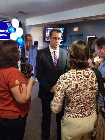 Lambton-Kent-Middlesex PC incumbent Monte McNaughton on Provincial Election night 2014. (Photo by Matt Weverink)