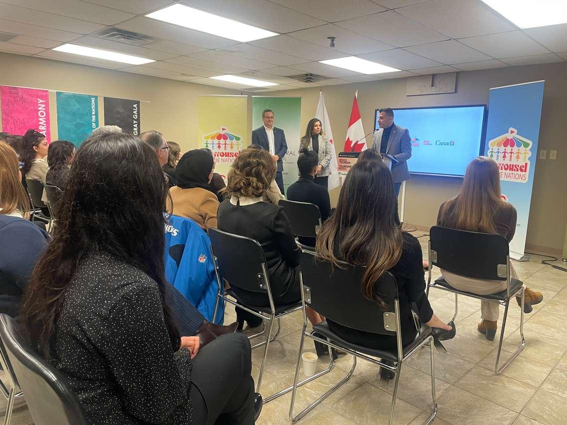 The Multicultural Council celebrates funding from the federal government, January 15, 2025. (Photo by Maureen Revait)