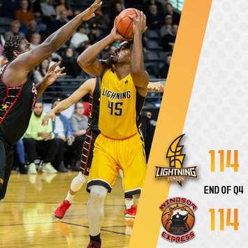 The London Lightning take on the Windsor Express, February 7, 2019. (Photo courtesy of the London Lightning via Twitter)