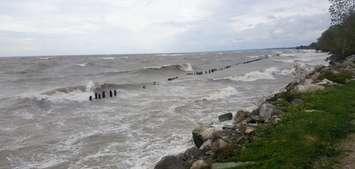 Waves along Lake Erie. April 10, 2019. (Photo courtesy of the LTVCA).