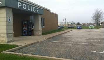 Tecumseh OPP now offers an internet purchase exchange zone  in its parking lot. (Photo by Jason Viau)