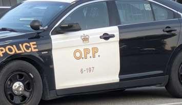 OPP cruiser, August 9, 2025. Photo by Mark Brown/WindsorNewsToday.ca.