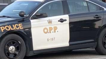 OPP cruiser, August 9, 2025. Photo by Mark Brown/WindsorNewsToday.ca.