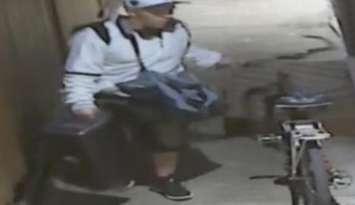 Surveillance camera image of a suspect sought in a break-and-enter on Roxborough Boulevard in Windsor. Photo provided by Windsor police