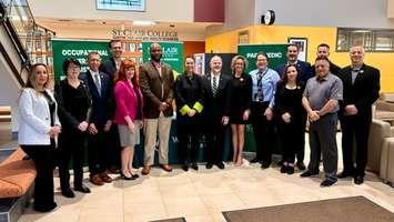 Representatives from St. Clair College and Wayne State University meet to sign a pathway agreement in health sciences, May 22, 2025. Photo provided by St. Clair College.