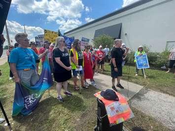 OPSEU/SEFPO President JP Hornick joins rally outside LCBO in Windsor, July 11, 2024. (Photo by Maureen Revait) 