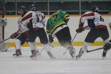 The Wallaceburg Lakers take on the Wheatley Sharks, January 14, 2015. (Photo courtesy of Jocelyn McLaughlin)