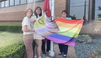 GECDSB kicks of Pride month at a flag raising ceremony at the school board's main office, June 2, 2025. (Photo by Maureen Revait) 