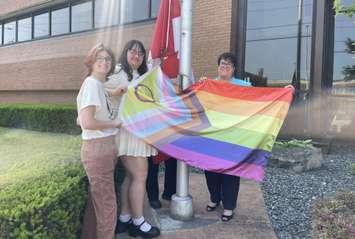 GECDSB kicks of Pride month at a flag raising ceremony at the school board's main office, June 2, 2025. (Photo by Maureen Revait) 
