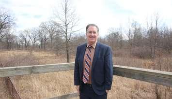 Windsor-West MP Brian Masse at the Ojibway Prairie Provincial Nature Reserve, April 6, 2023. (Photo by Maureen Revait) 