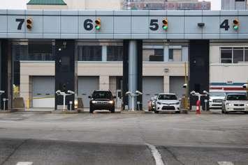 The Canada-bound plaza at the Detroit-Windsor Tunnel.  (Photo by Adelle Loiselle)