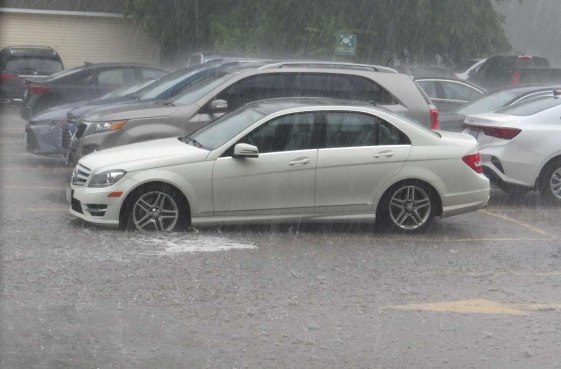 Heavy rain and hail (photo by Tamara Thornton, Blackburn Media)