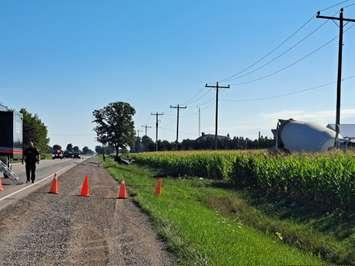 The scene of a crash on Queen's Line near Tilbury. August 16, 2022. (Photo by Paul Pedro)