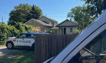 Windsor police on scene of a fire on Bloomfield Road, September 2, 2025. Photo courtesy Windsor Fire and Rescue Services/X.