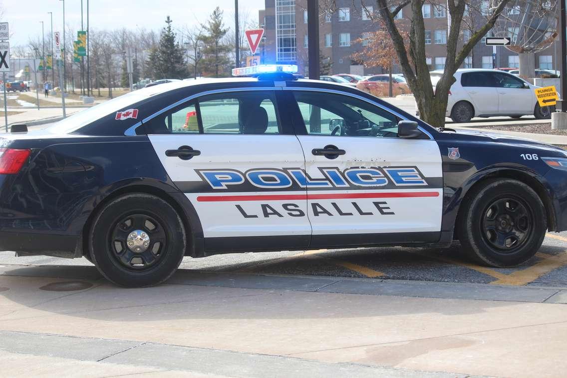 LaSalle Police cruiser, February 15, 2019. Photo by Mark Brown/Windsor News Today.