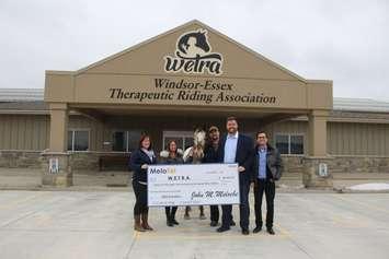 MeloTel Phone Company donates to the Windsor Essex Therapeutic Riding Association, January 29, 2020. (Photo by Maureen Revait) 