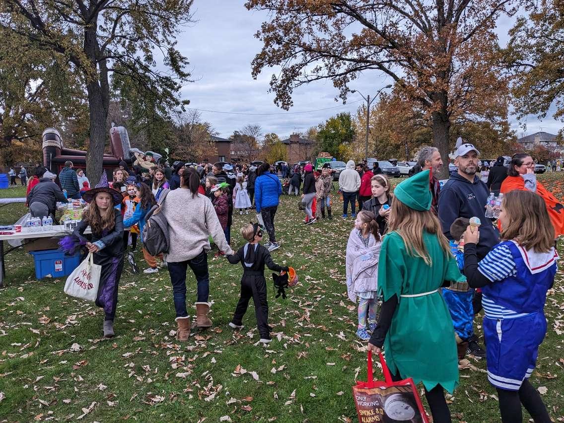 Families attend the Halloween Trunk or Treat event at Lacasse Park in Tecumseh, October 28, 2023. Photo by Mark Brown/WindsorNewsToday.ca.