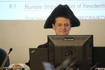 Amherstburg Mayor Aldo DiCarlo presides over a town council meeting in colonial costume on December 11, 2017. Photo by Mark Brown/Blackburn News.