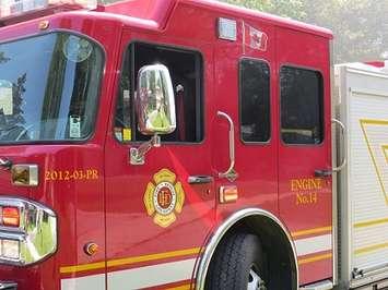 London fire truck. (File photo by Miranda Chant, Blackburn News.)