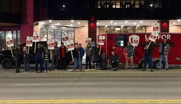 Unifor Local 195 members on strike early Sunday, June 1 (Photo by: Unifor Local 195 Facebook page)