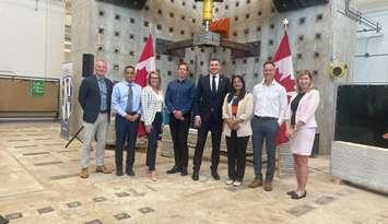 Minister Evan Solomon, Minister of Artificial Intelligence and Digital Innovation and Minister responsible for the Federal Economic Development Agency for Southern Ontario visits the University of Windsor, August 22, 2025. (Photo by Maureen Revait) 