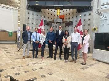 Minister Evan Solomon, Minister of Artificial Intelligence and Digital Innovation and Minister responsible for the Federal Economic Development Agency for Southern Ontario visits the University of Windsor, August 22, 2025. (Photo by Maureen Revait) 