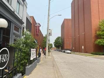 Hazy skies over Argyle Road in Windsor on June 5, 2023. (Photo by Adelle Loiselle)